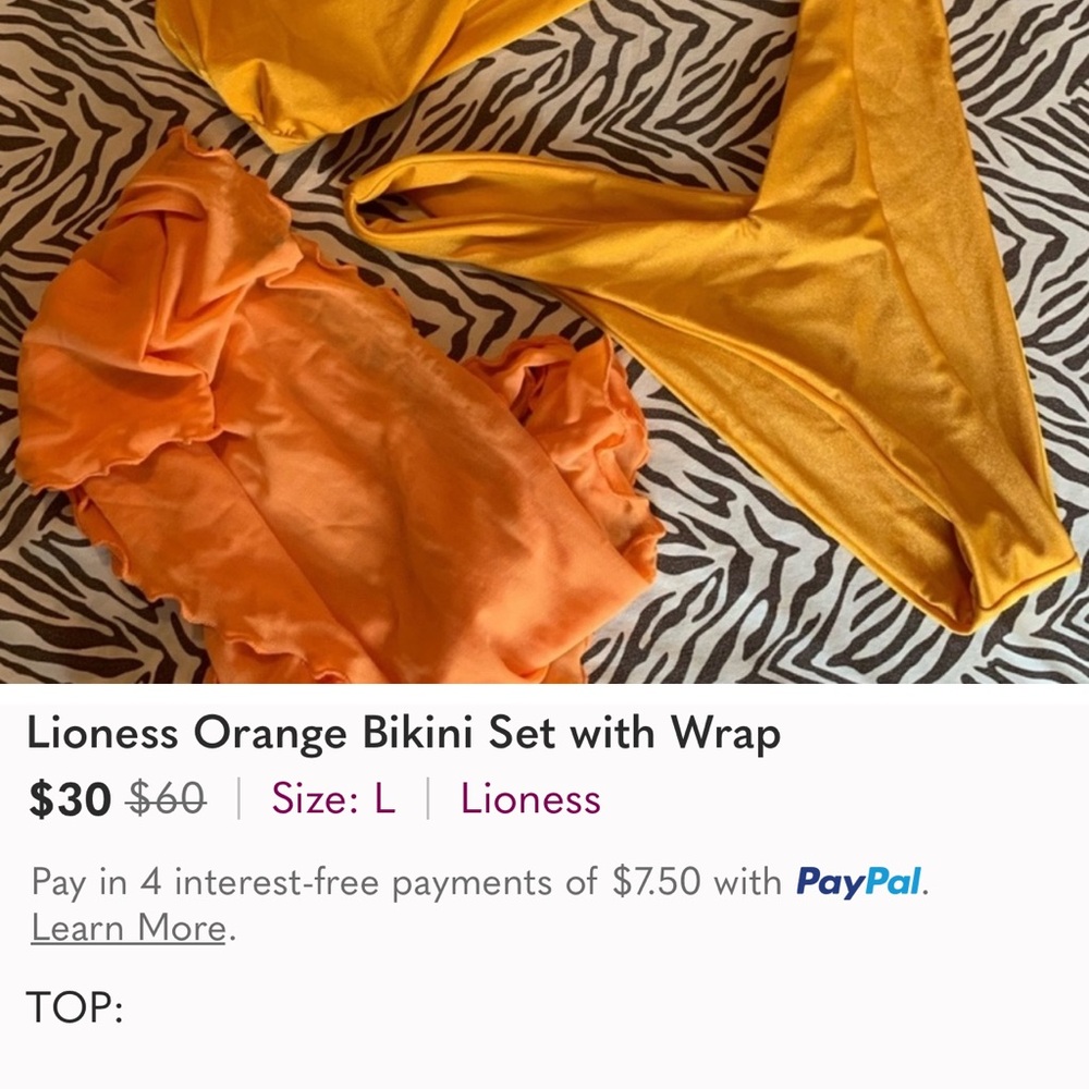 Relisted: lioness bikini set